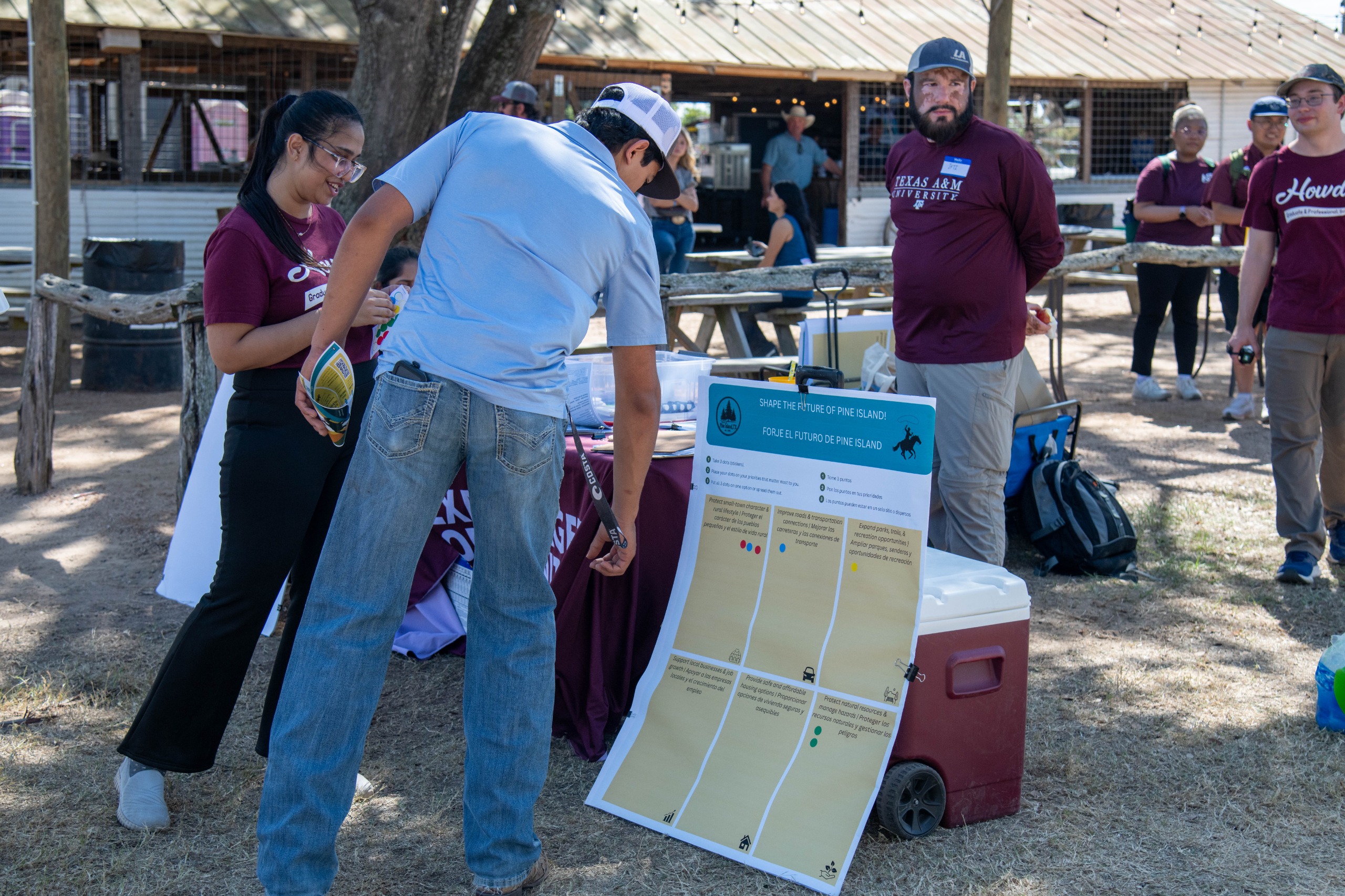 Image: Man participating in community engagement exercise.