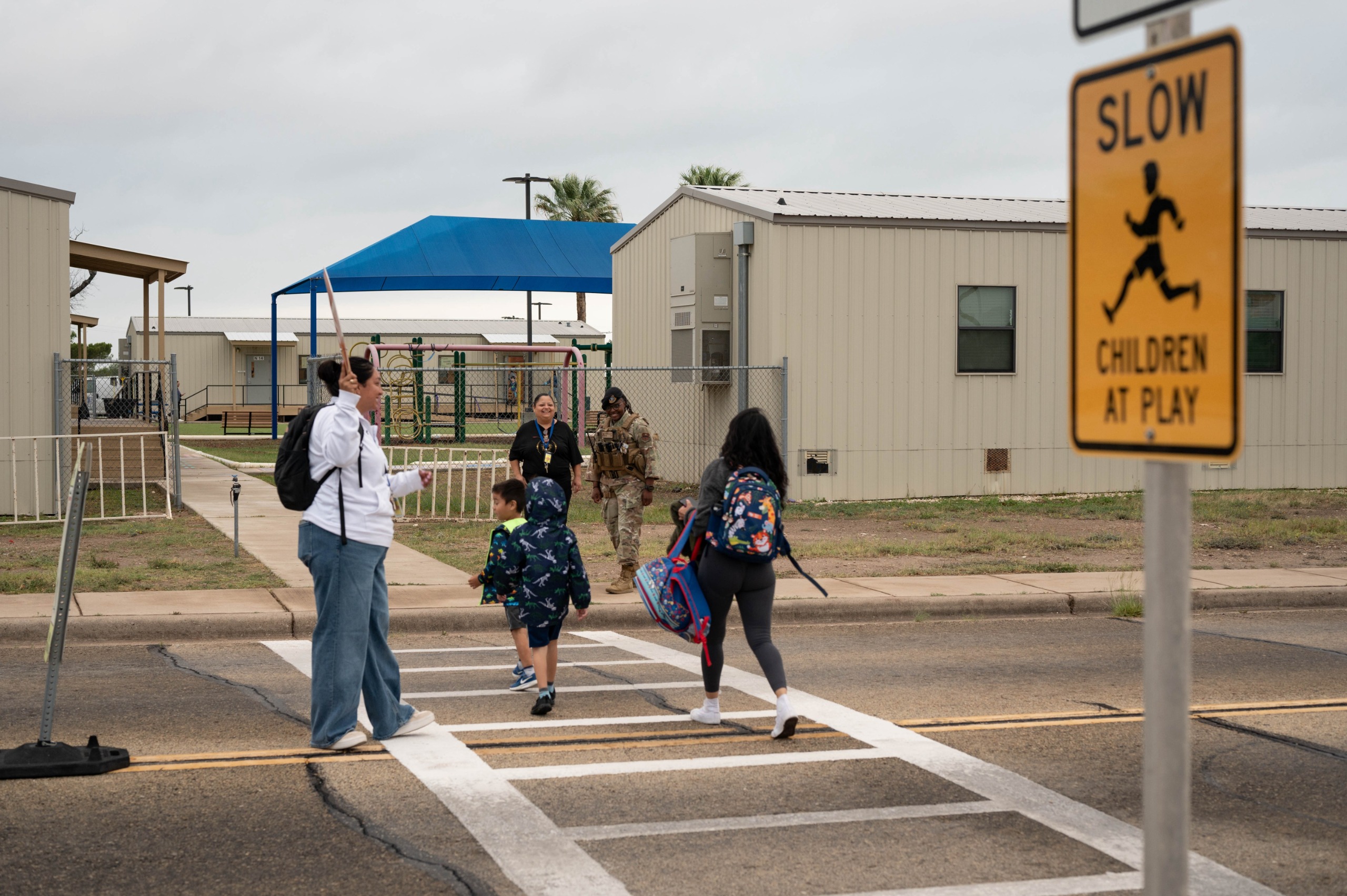 A crosswalk in use at Laughlin AFB (U.S. Air Force photo by Senior Airman Keira Rossman)